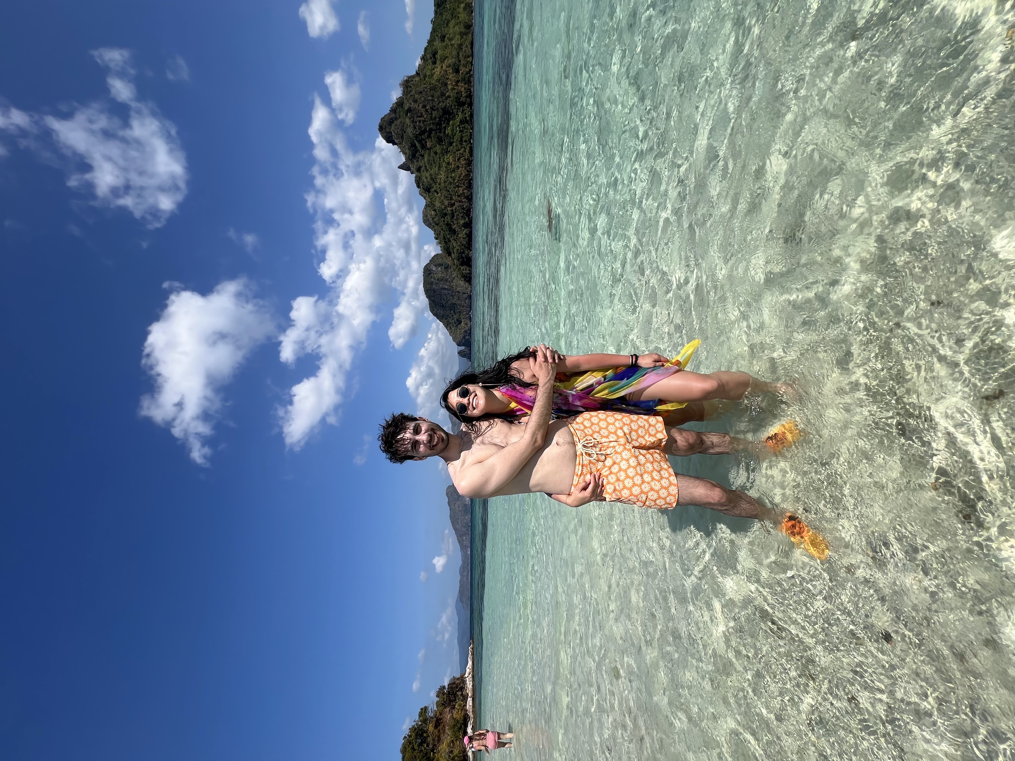 Beach day in crystal clear water