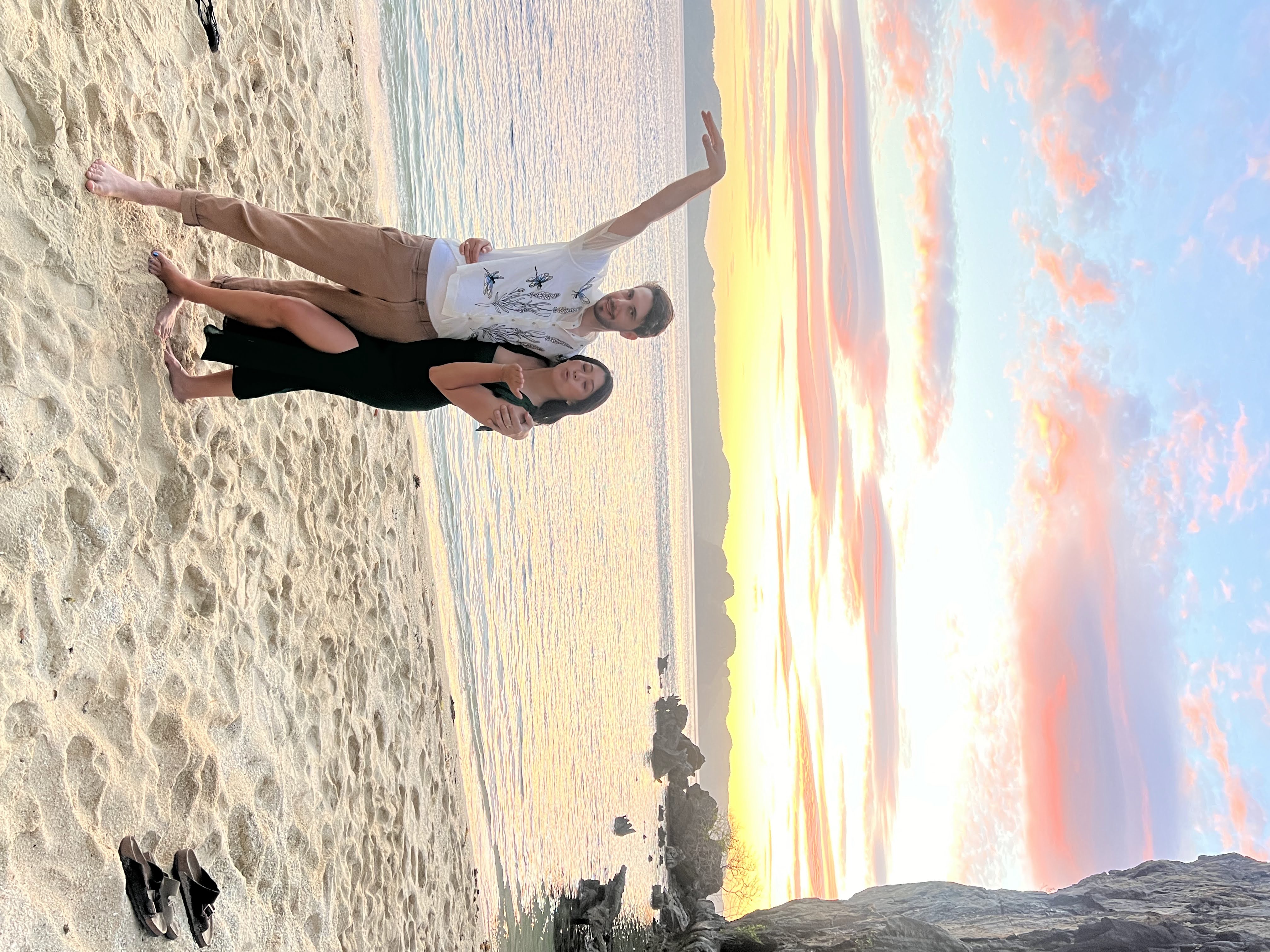 Beach sunset together