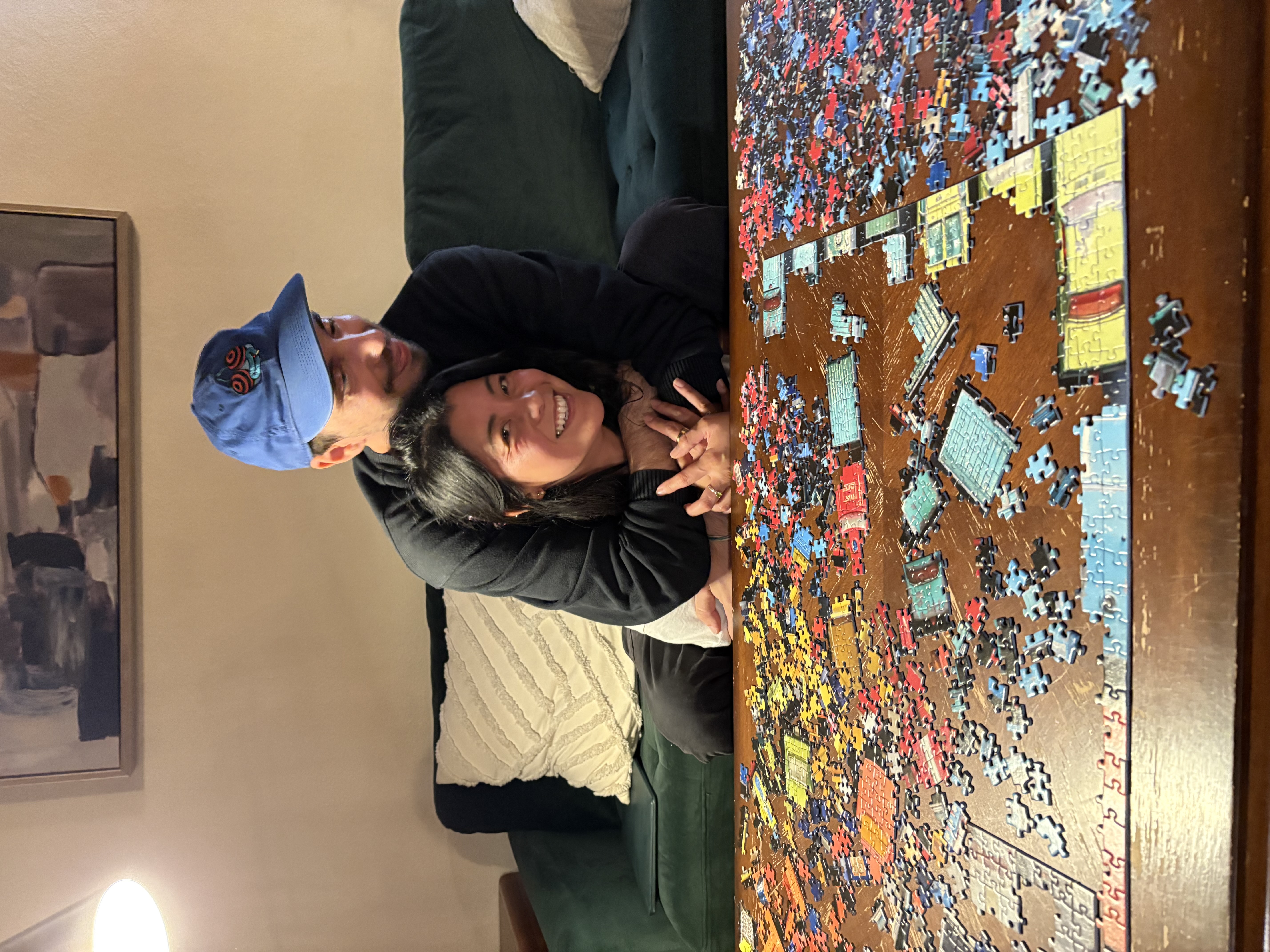 Puzzle night at home